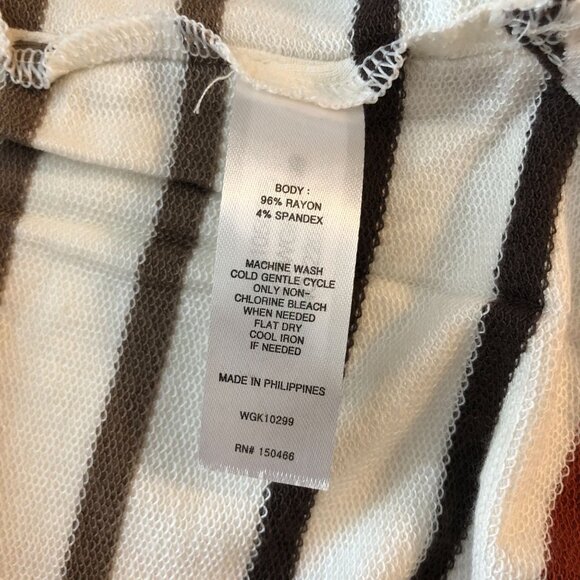 Market & Spruce Milania French Terry Curved Hem Hoodie Striped Pockets XS - Picture 4 of 4